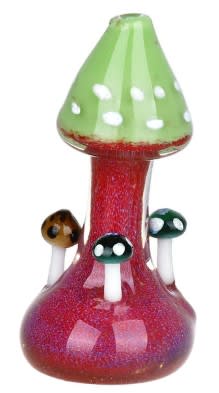 Mushroom Buddies Standing Glass Hand Pipe - 4"